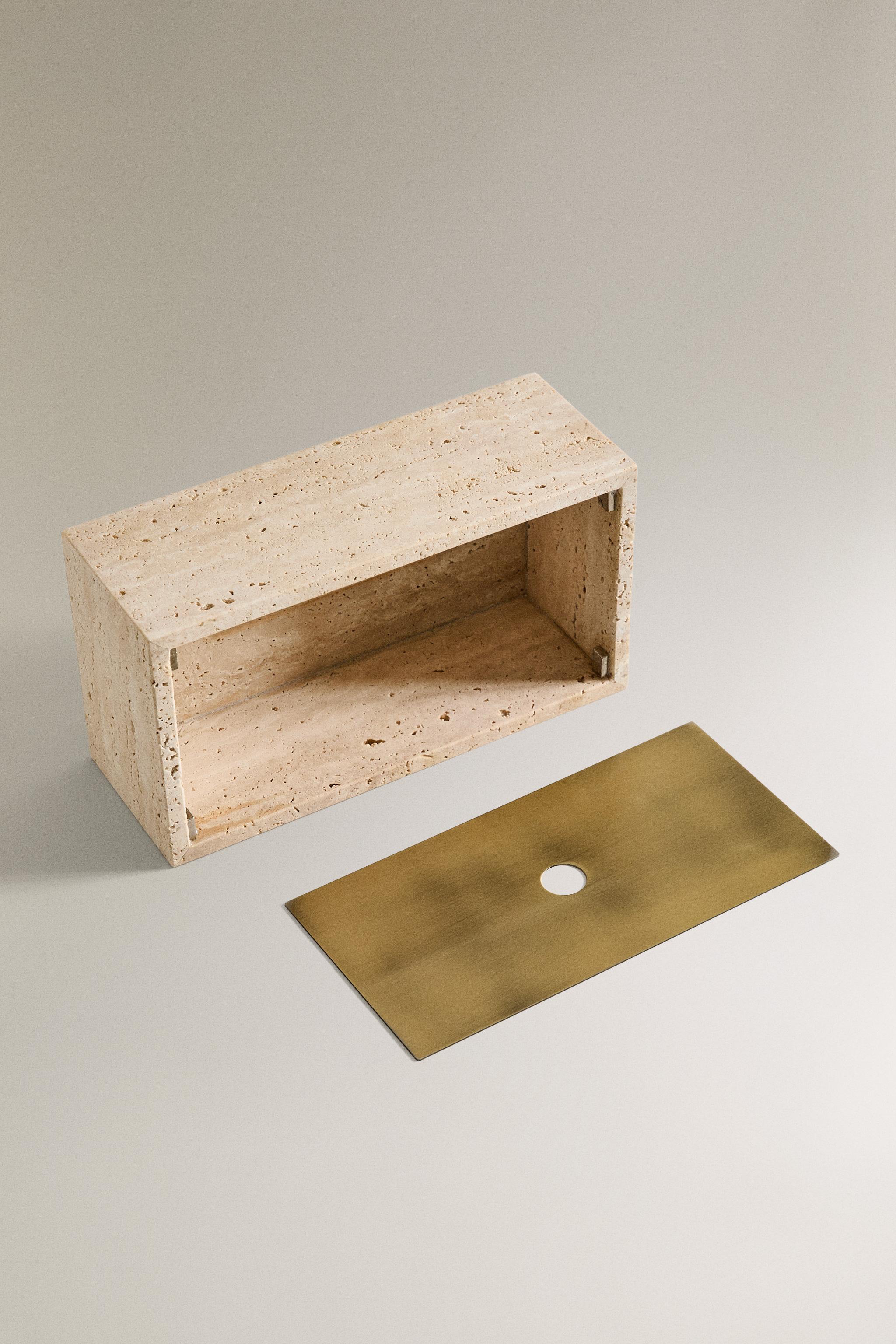 BOÎTE À MOUCHOIRS MARBRE BEIGE